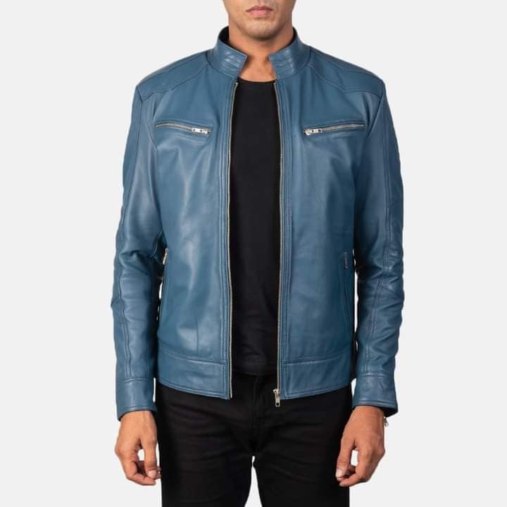 Blue Leather Jacket 4 Blue Biker Leather Jacket 4